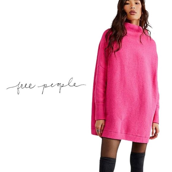 Free People NWT Ottoman Slouchy Tunic in Raspberry Rose - Size Small - Picture 1 of 12